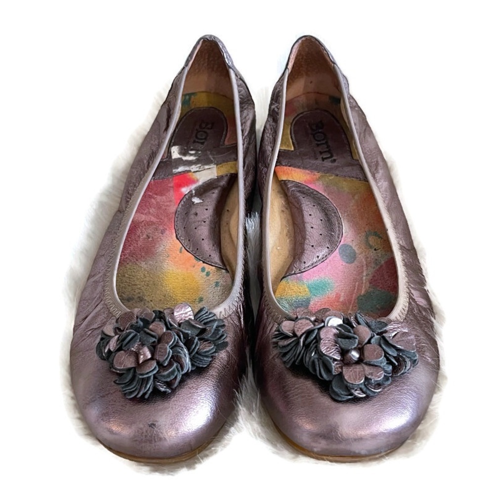 Born Bronze Leather Ballet Flats - Picture 3 of 7